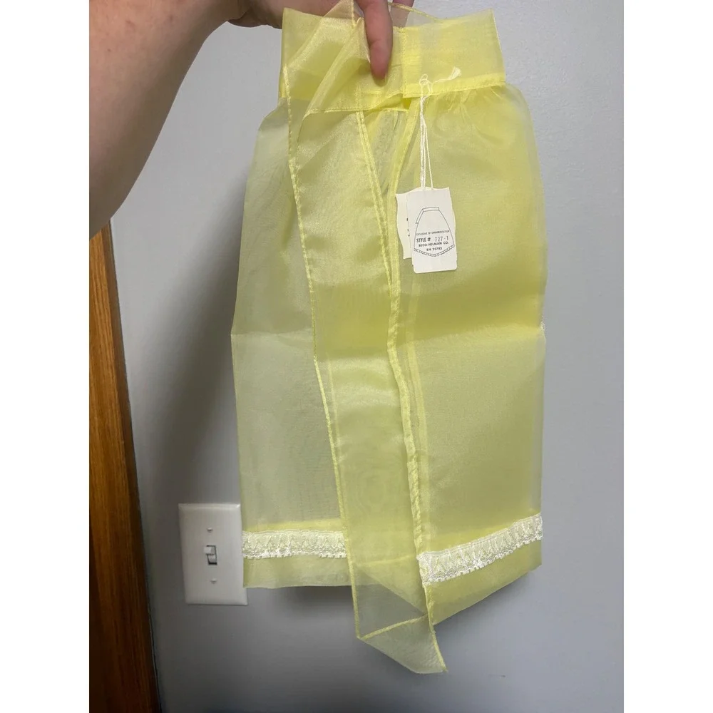 Vintage Apron By Powers Minneapolis Sheer Yellow Lace Trim New In Box